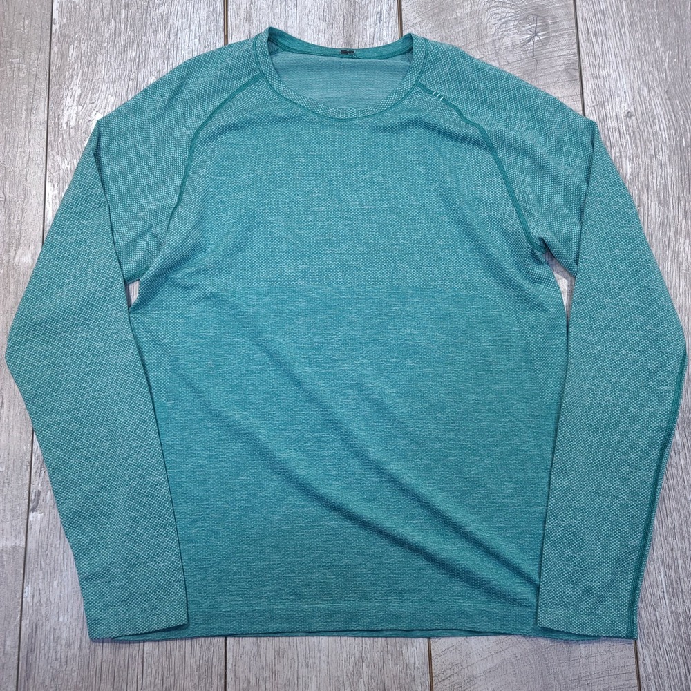 Lululemon Metal Vent Tech Long Sleeve Men Medium Teal Heather Activewear Shirt
